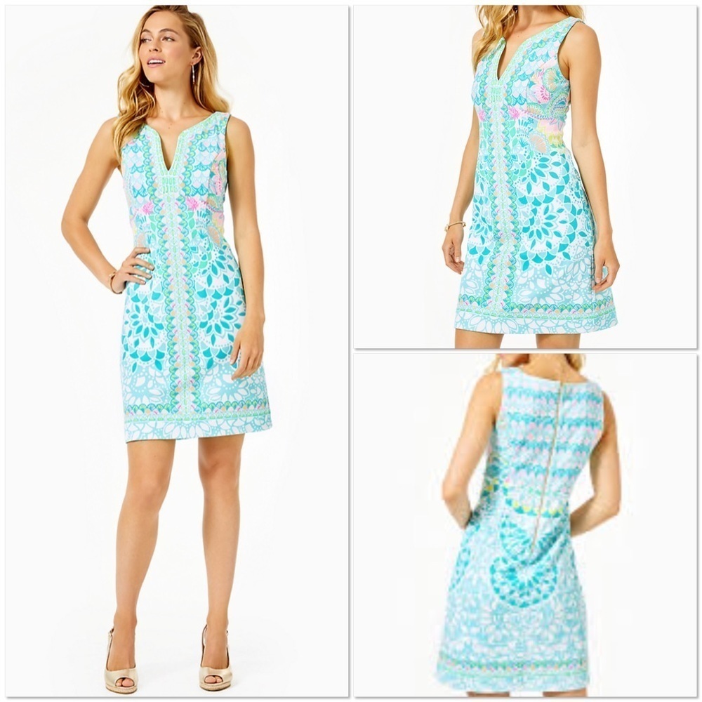 Lilly Pulitzer Sigrid Shift Caribbean Citrus multicolor sleeveless dress
